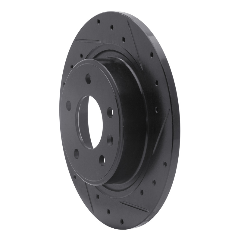 Buick Verano Brake Rotor (1) - Rear Right - R1 Concepts - Drilled & Slotted - Black - `11-`19